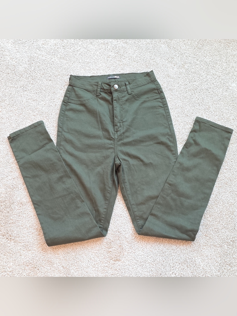 Fashion Nova Olive High-Rise Skinny Jeans